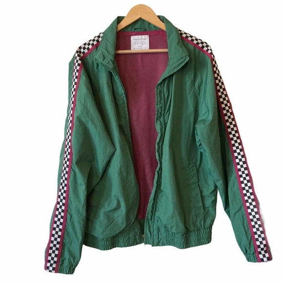 Urban Outfitters Other - urban outfitters retro windbreaker checker sleeve